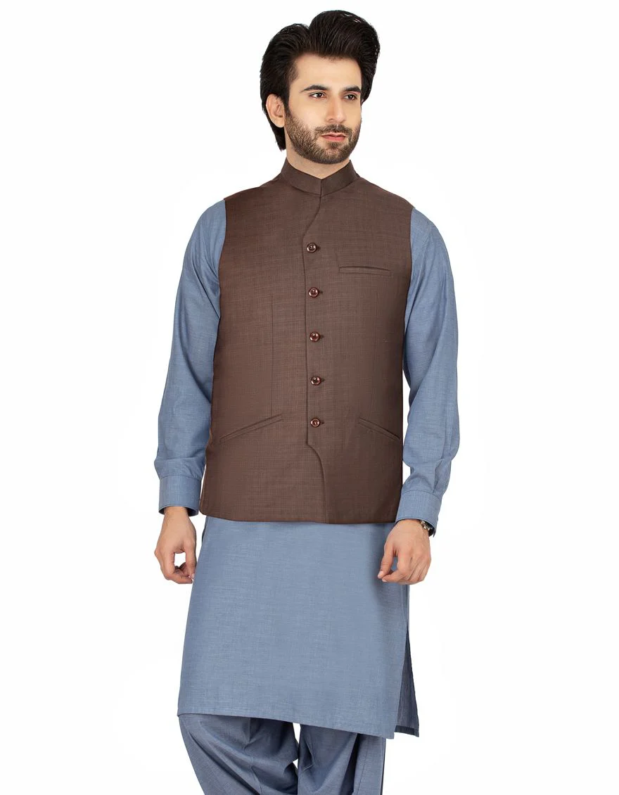 DARK BROWN WAISTCOAT | JJVC-US-27358/S20/JJ6739 - Image 2