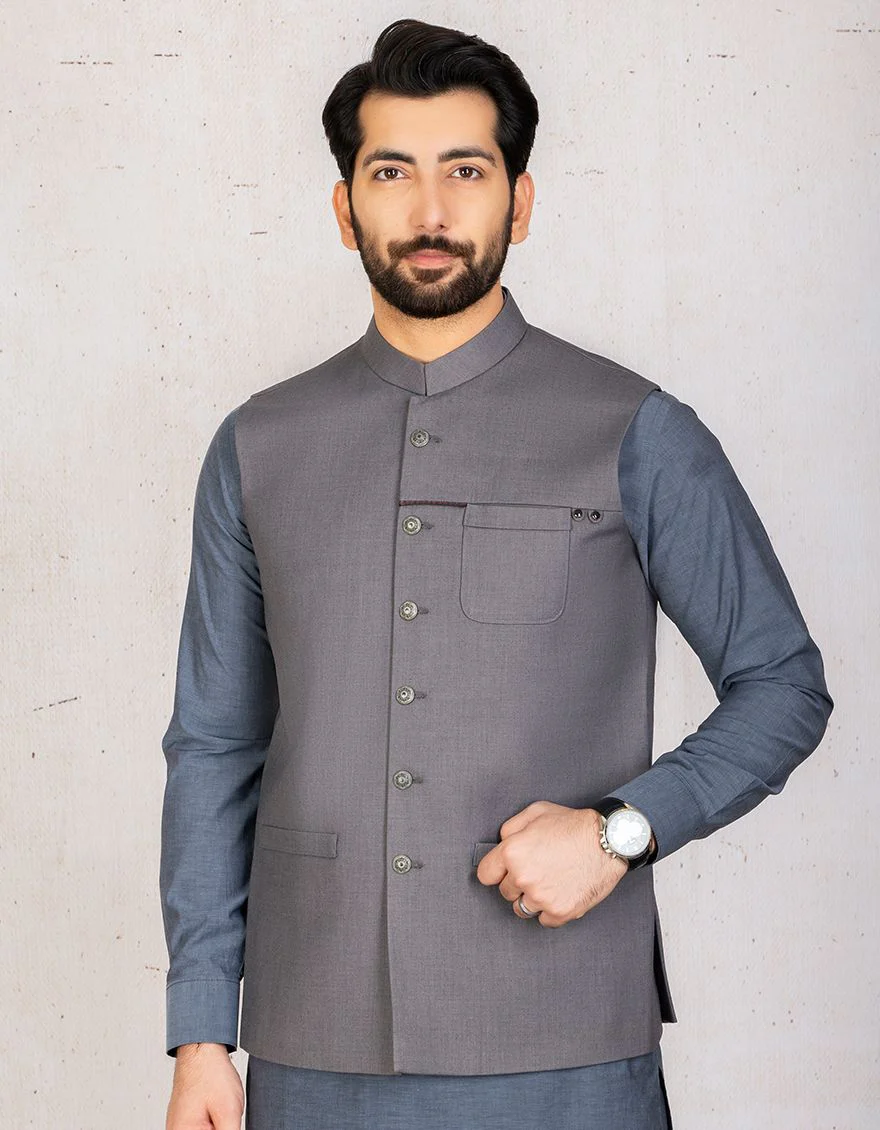 DULL GREY WAISTCOAT | JJVC-US-27371/S21/JJ7102 - Image 2