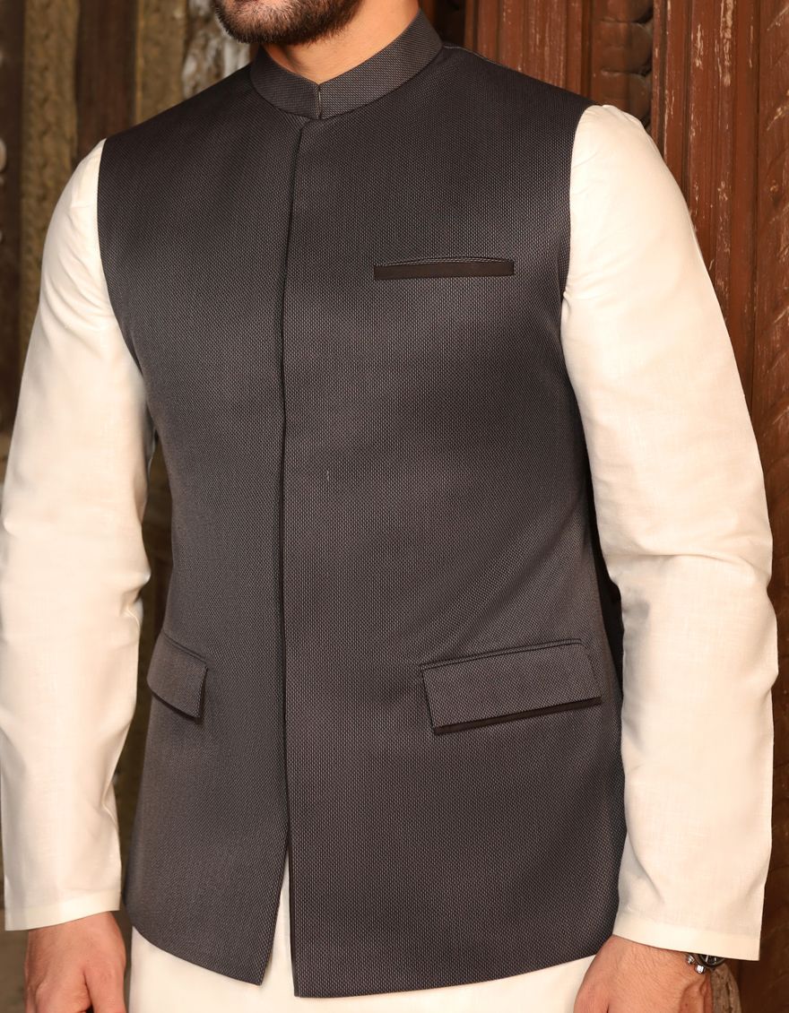 CHARCOAL WAISTCOAT | JJVC-US-27372/S21/JJ6465 - Image 2