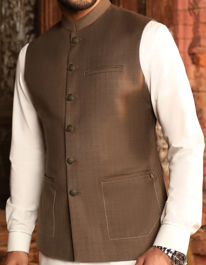 BROWN WAISTCOAT | JJVC-US-27377/S21/JJ6739 - Image 2