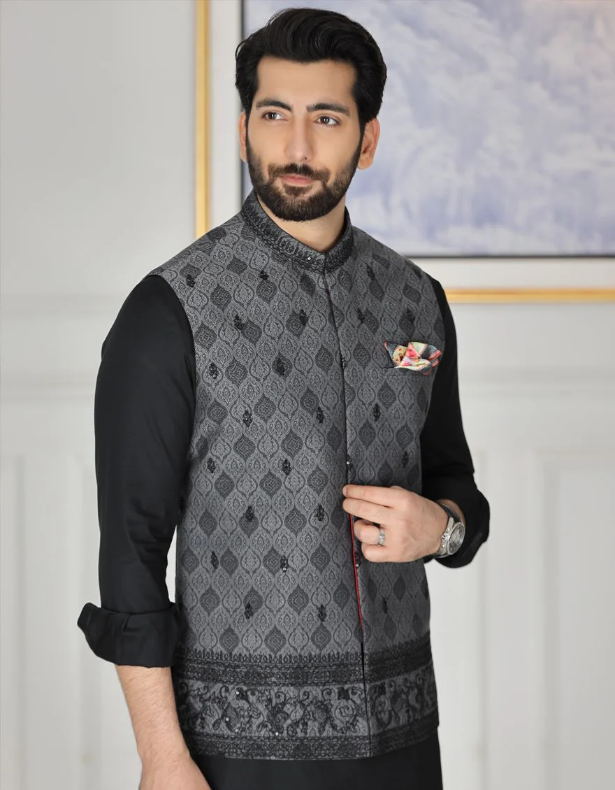 GREY WAISTCOAT | JJVC-US-27379/S21/JMR15226-FL - Image 2