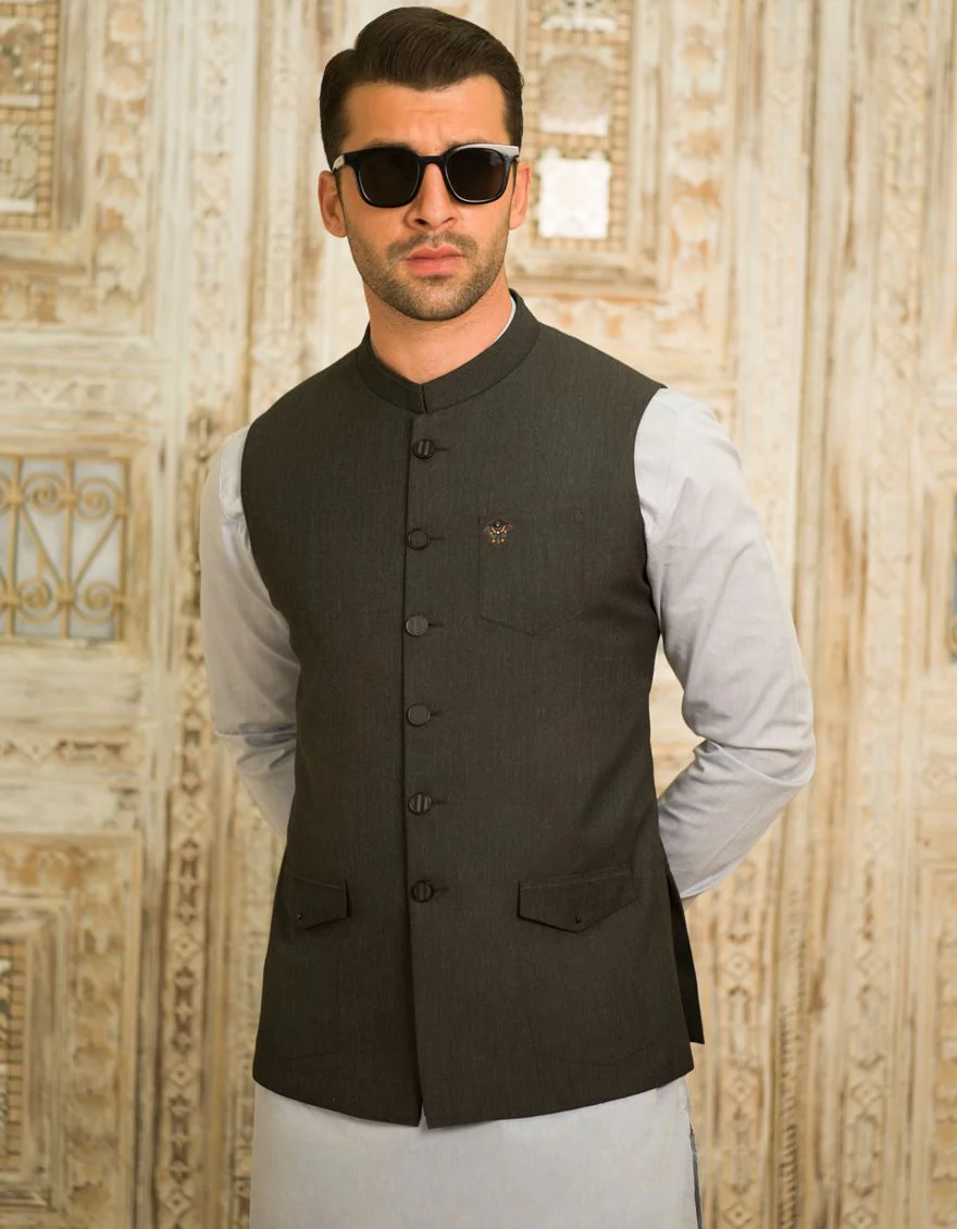 CHARCOAL GREY WAISTCOAT | JJVC-US-27404/S21/JJ7431-CL - Image 2