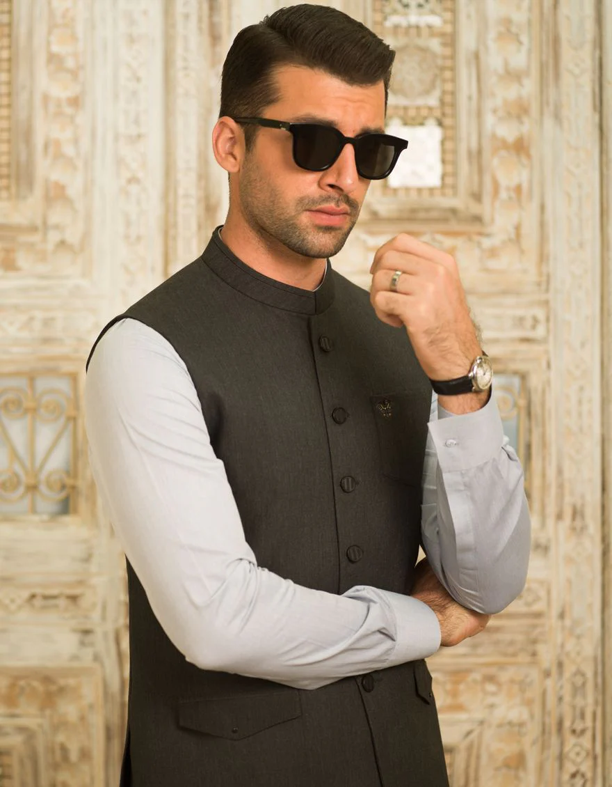 CHARCOAL GREY WAISTCOAT | JJVC-US-27404/S21/JJ7431-CL - Image 5