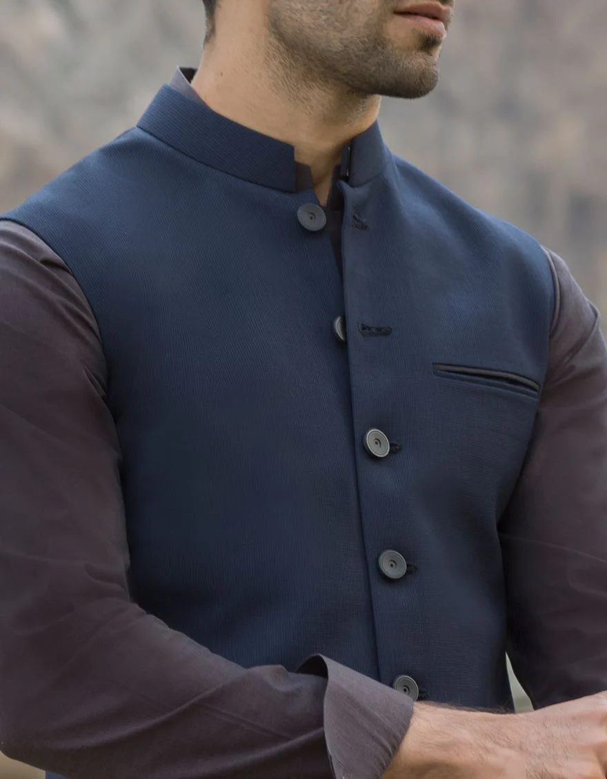 DULL NAVY WAISTCOAT | JJVC-US-27408/S21/JJ7376-FL - Image 3