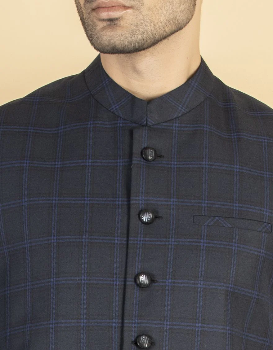 MID NIGHT BLUE WAISTCOAT | JJVC-US-27409/S21/JJ7434-FL - Image 2