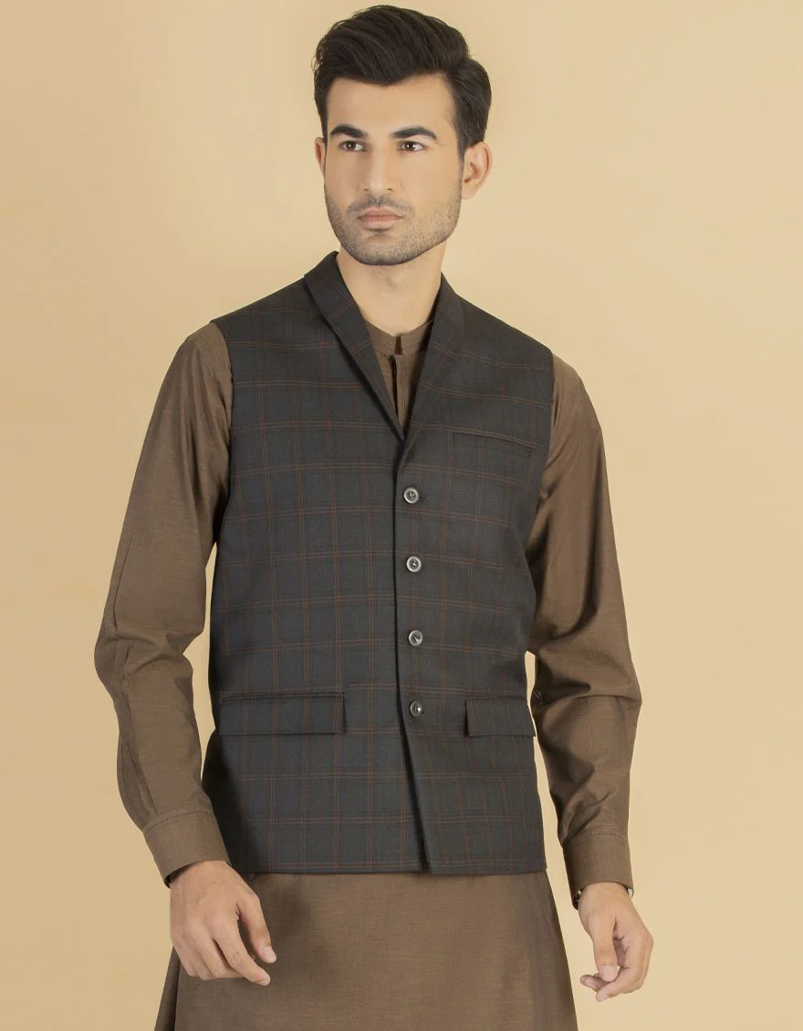 CAMEL BROWN WAISTCOAT | JJVC-US-27417/S21/JJ7434-PN - Image 3