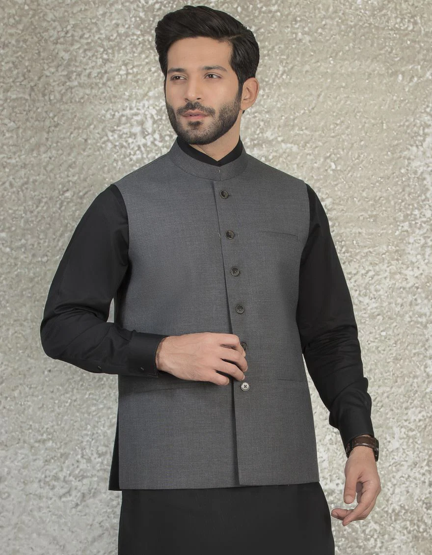 DARK GREY WAISTCOAT | JJVC-US-27428/S22/JJ7375-PN - Image 3