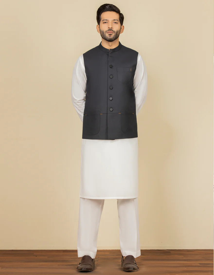 DEEP NAVY BLENDED WAISTCOAT | JJVC-US-27453/S22/JJ7483-CL - Image 2