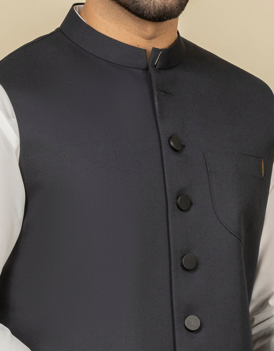 DEEP NAVY BLENDED WAISTCOAT | JJVC-US-27453/S22/JJ7483-CL - Image 3