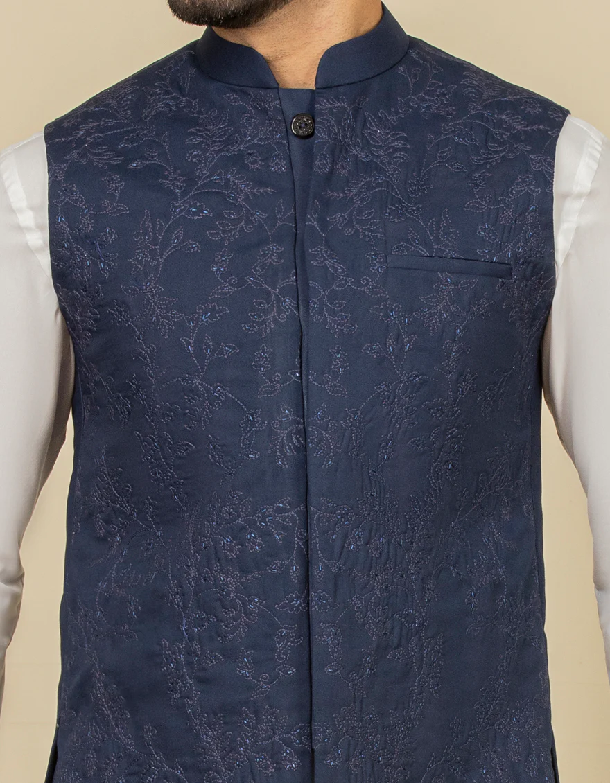 NAVY BLUE SUITING WAISTCOAT | JJVC-US-27454/S22/JJ7552-FL - Image 2