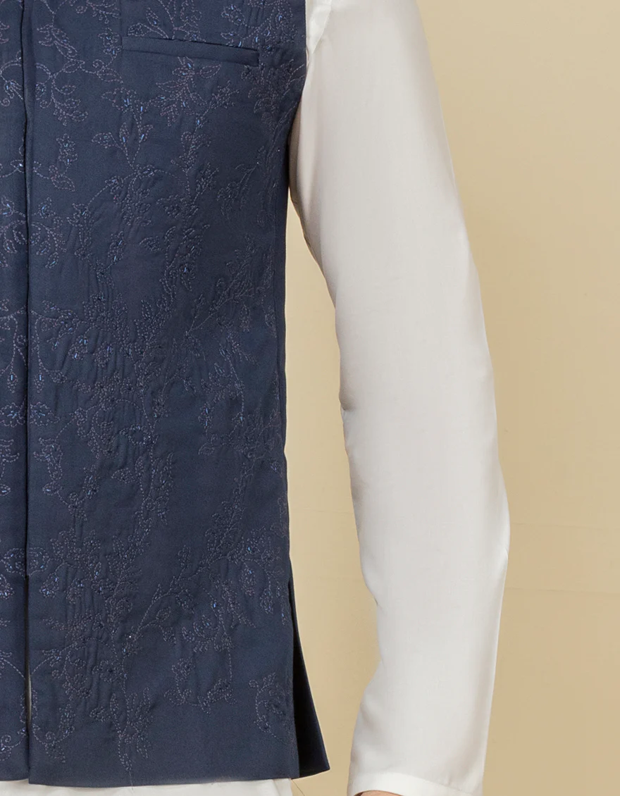 NAVY BLUE SUITING WAISTCOAT | JJVC-US-27454/S22/JJ7552-FL - Image 4