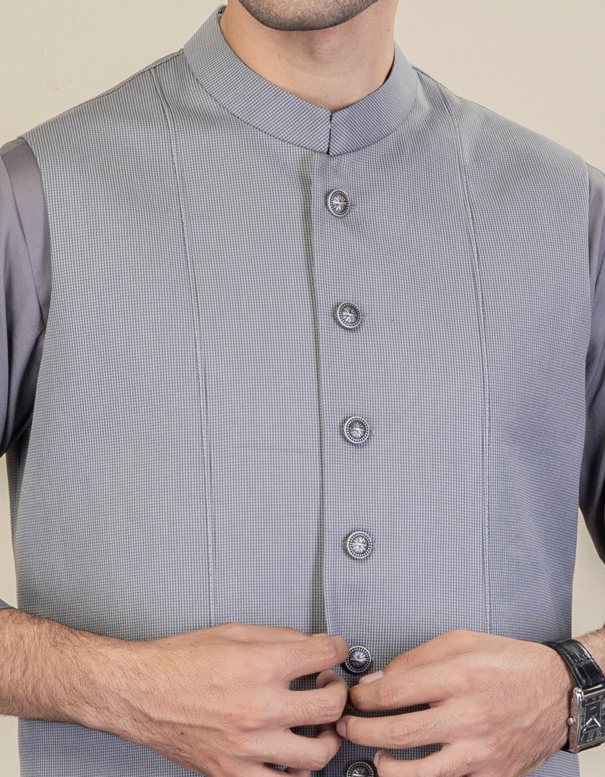 GREY BLENDED WAISTCOAT | JJVC-US-27460/S22/JJ7427-CL - Image 2