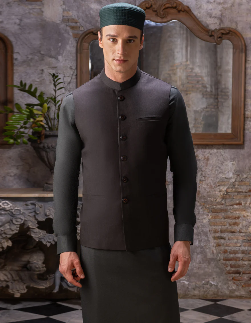 DARK CHOCOLATE BLENDED WAISTCOAT | JJVC-US-27475/S22/JJ7428-PN - Image 4
