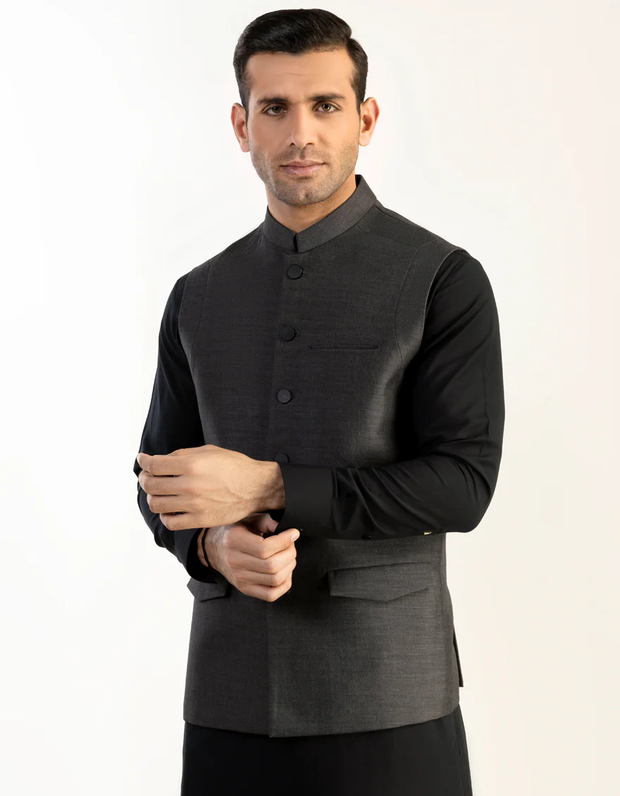 SEALED GREY BLENDED WAISTCOAT | JJVC-US-27476/S22/JJ7482-CL - Image 2
