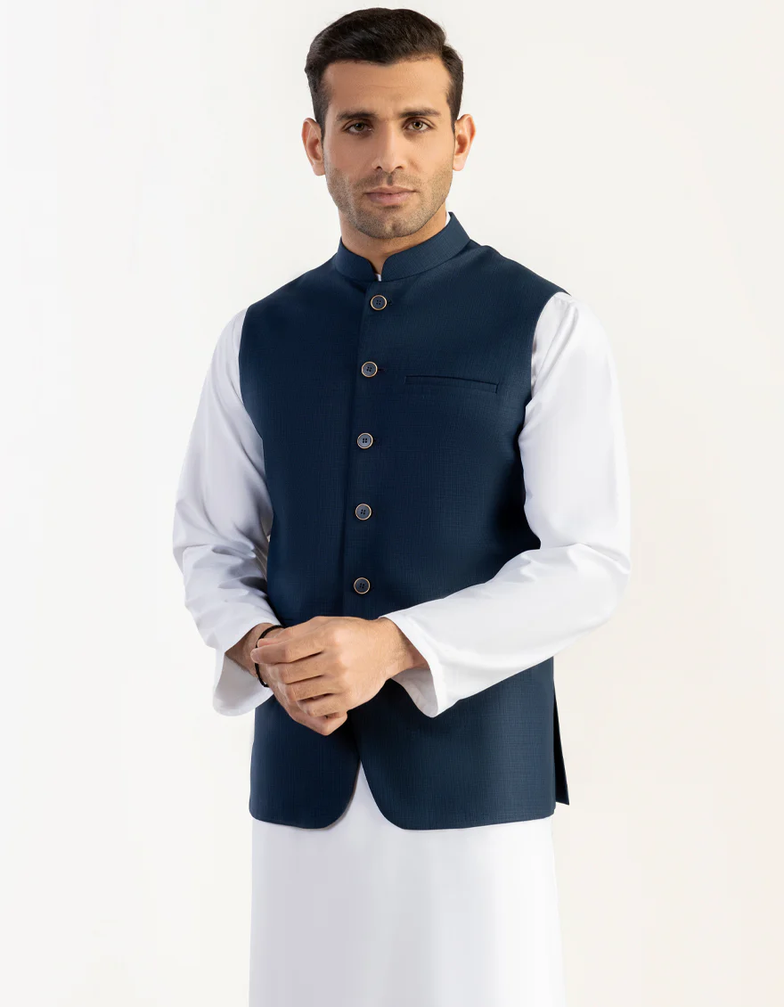 DARK BLUE SUITING WAISTCOAT | JJVC-US-36989/S23/JJ8740-PN - Image 3