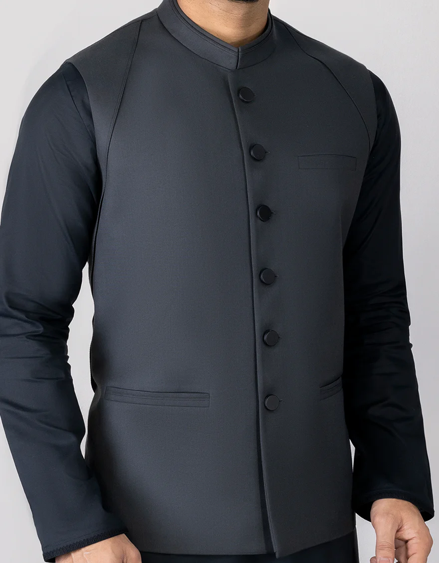 GREY BLENDED WAISTCOAT | JJVC-US-37652/S23/JJ7430-CL - Image 2
