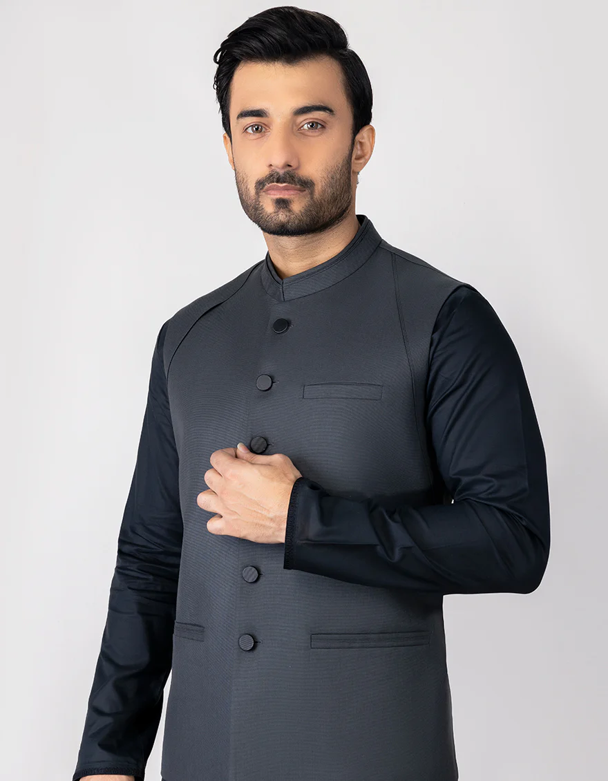 GREY BLENDED WAISTCOAT | JJVC-US-37652/S23/JJ7430-CL - Image 3