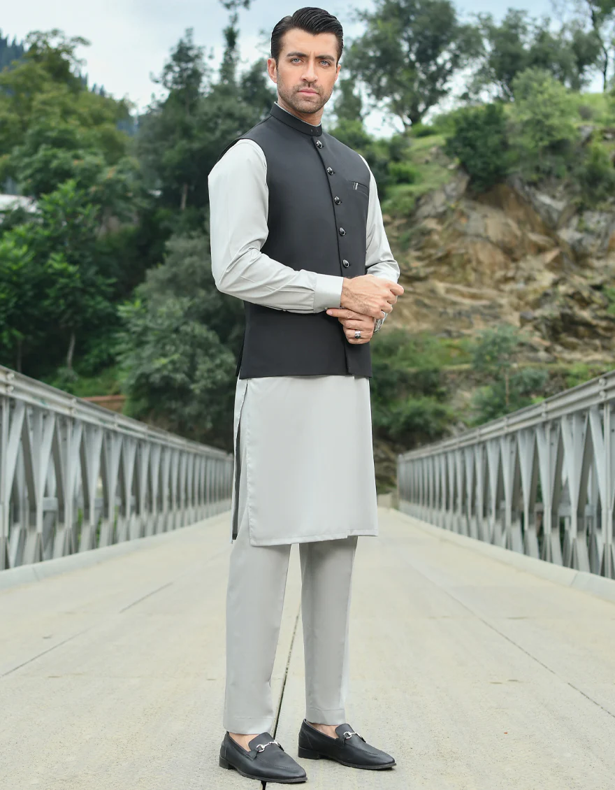 BLACK BLENDED WAISTCOAT | JJVC-US-43201/A22/JJ8086-CL