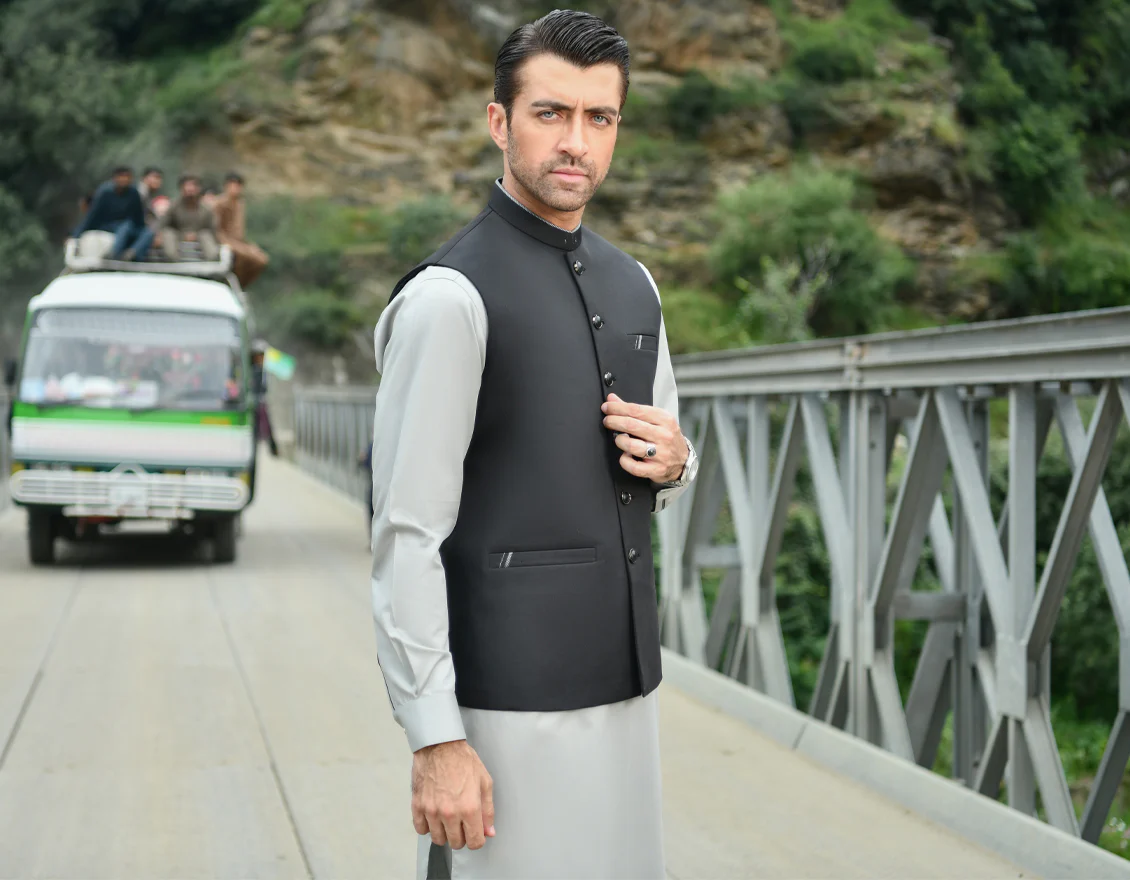 BLACK BLENDED WAISTCOAT | JJVC-US-43201/A22/JJ8086-CL - Image 4