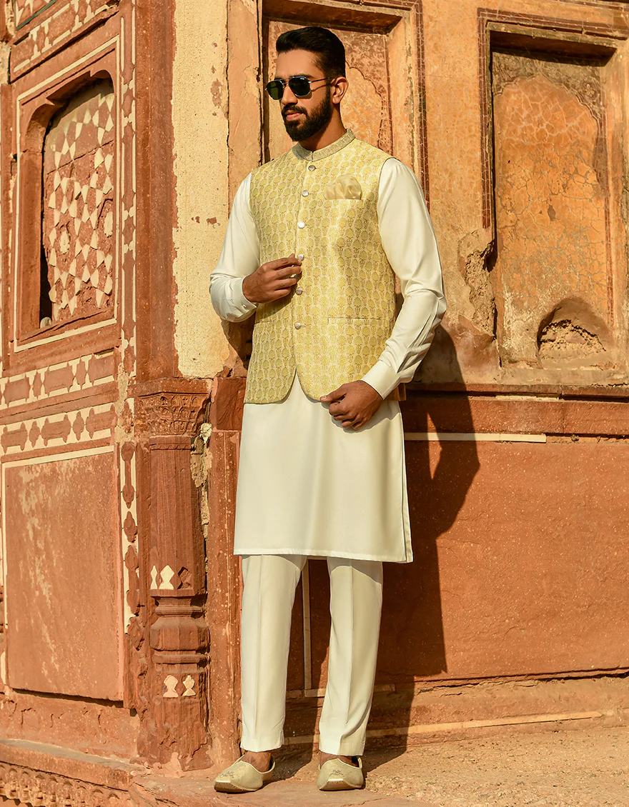 MATT GOLD WAISTCOAT | JJVC-US-44020/S22/JJ8017-FL - Image 2