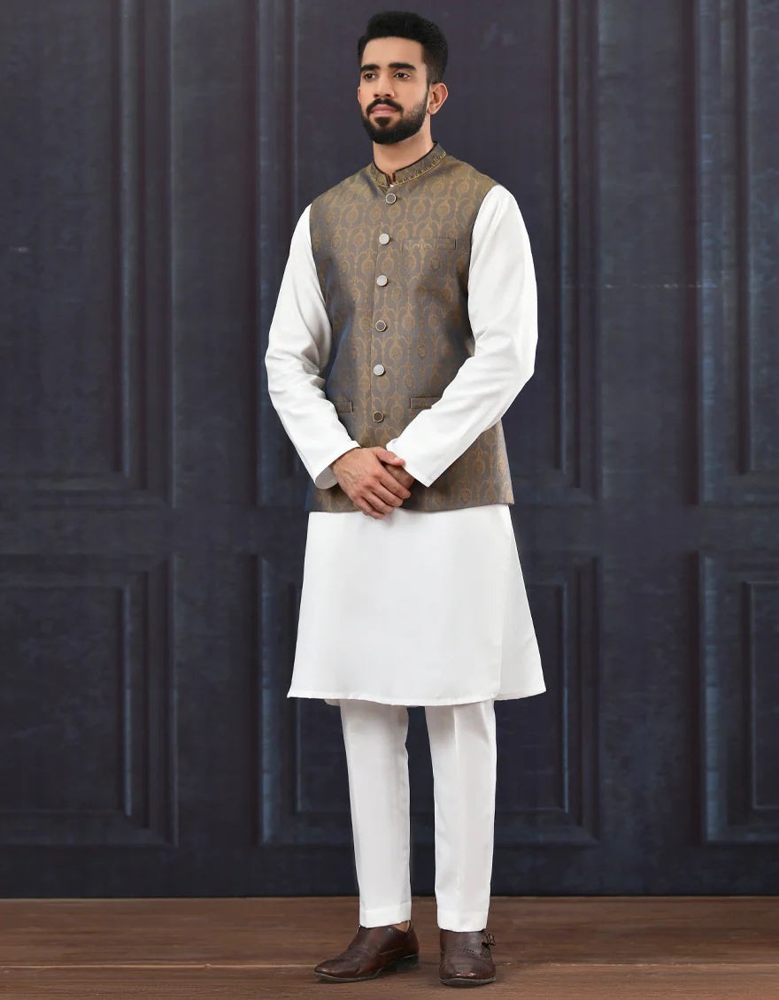 DARK BROWN WAISTCOAT | JJVC-US-44082/A22/JJ7006-FL - Image 2
