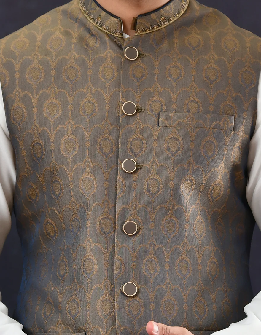 DARK BROWN WAISTCOAT | JJVC-US-44082/A22/JJ7006-FL - Image 3