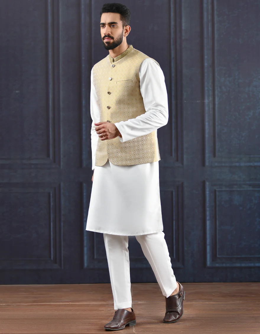 SAND GOLD WAISTCOAT | JJVC-US-44085/A22/JJ7058-FL - Image 2