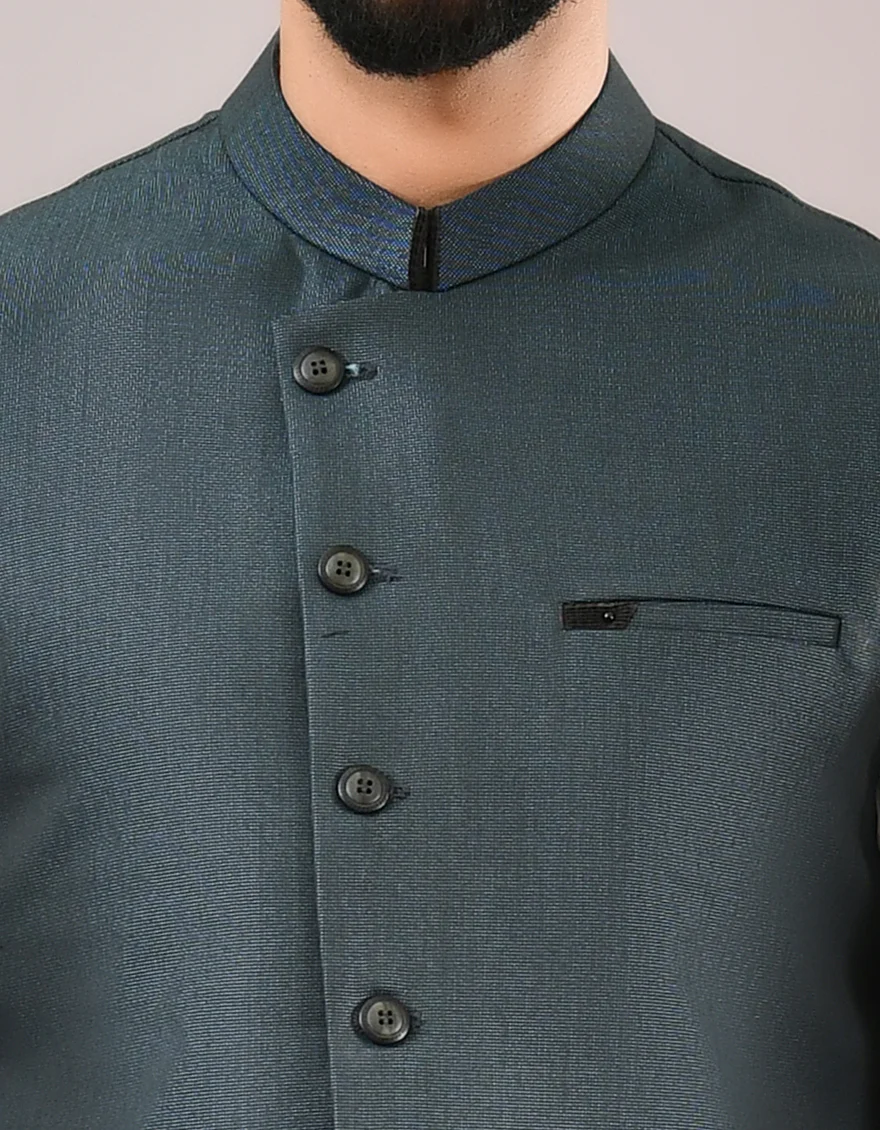 DARK TEAL N/A WAISTCOAT | JJVC-US-44091/S22/JJ6314-PN - Image 3