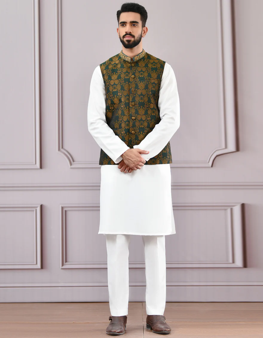 DARK GREEN WAISTCOAT | JJVC-US-44093/A22/JJ6565-FL - Image 2