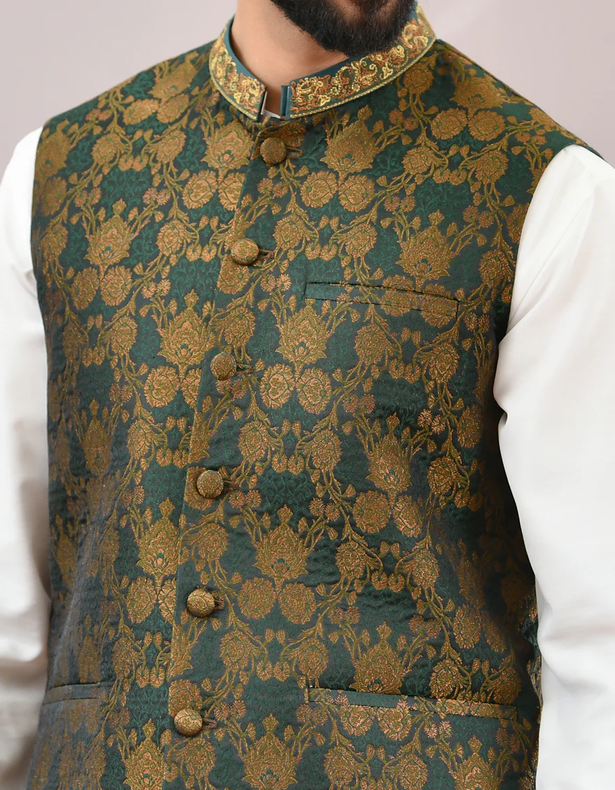 DARK GREEN WAISTCOAT | JJVC-US-44093/A22/JJ6565-FL - Image 3