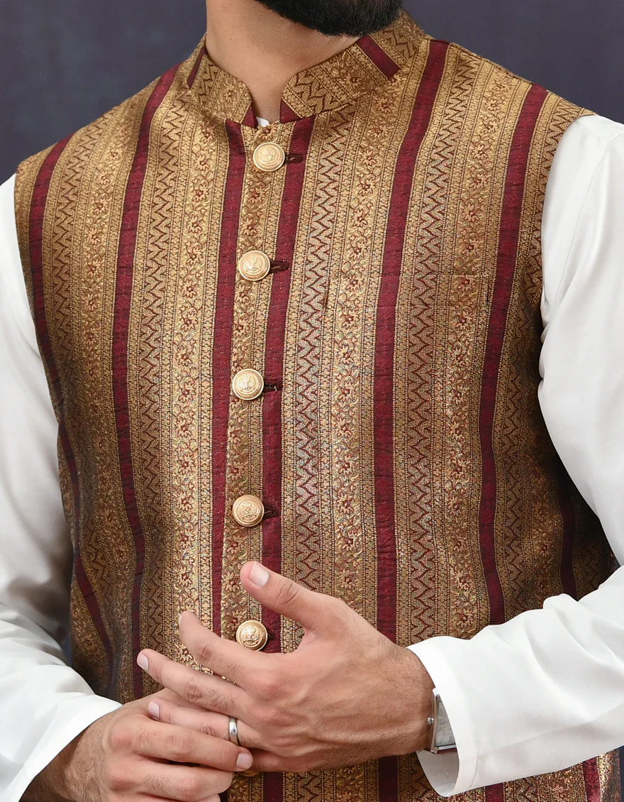 MAROON WAISTCOAT | JJVC-US-44094/A22/JJ7060-PN - Image 3
