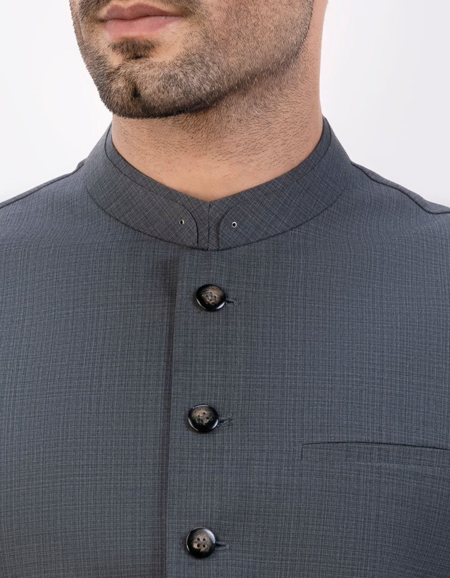 GREY SUITING WAISTCOAT | JJVC-US-45007/S23/JJ8740-CL - Image 3
