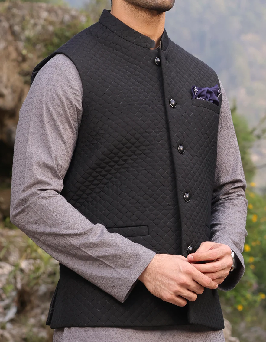 BLACK WAISTCOAT | JJVC-US-45133/A23/JJ1090-PN - Image 2