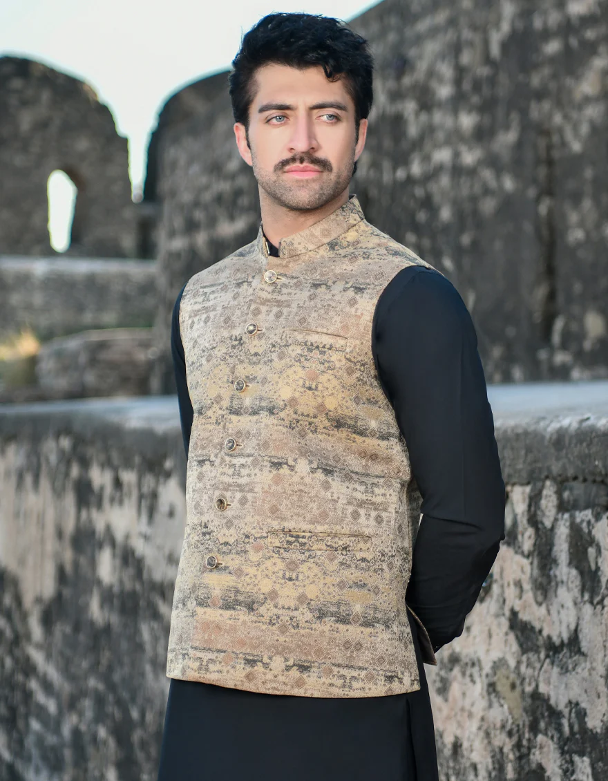 LIGHT BROWN WAISTCOAT | JJVC-US-45138/A23/JJ8499-PN - Image 3