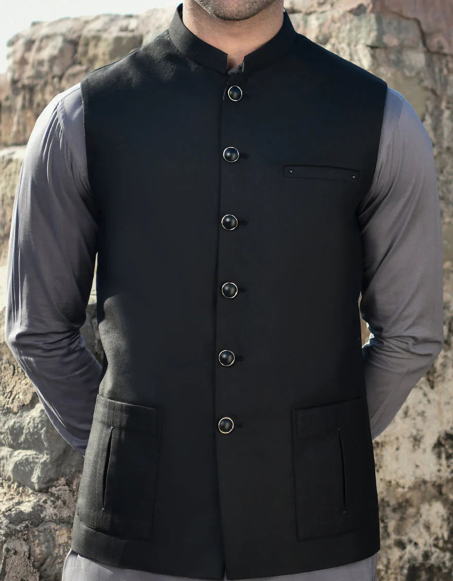 BLACK WAISTCOAT | JJVC-US-45193/A23/JJ8086-CL - Image 3