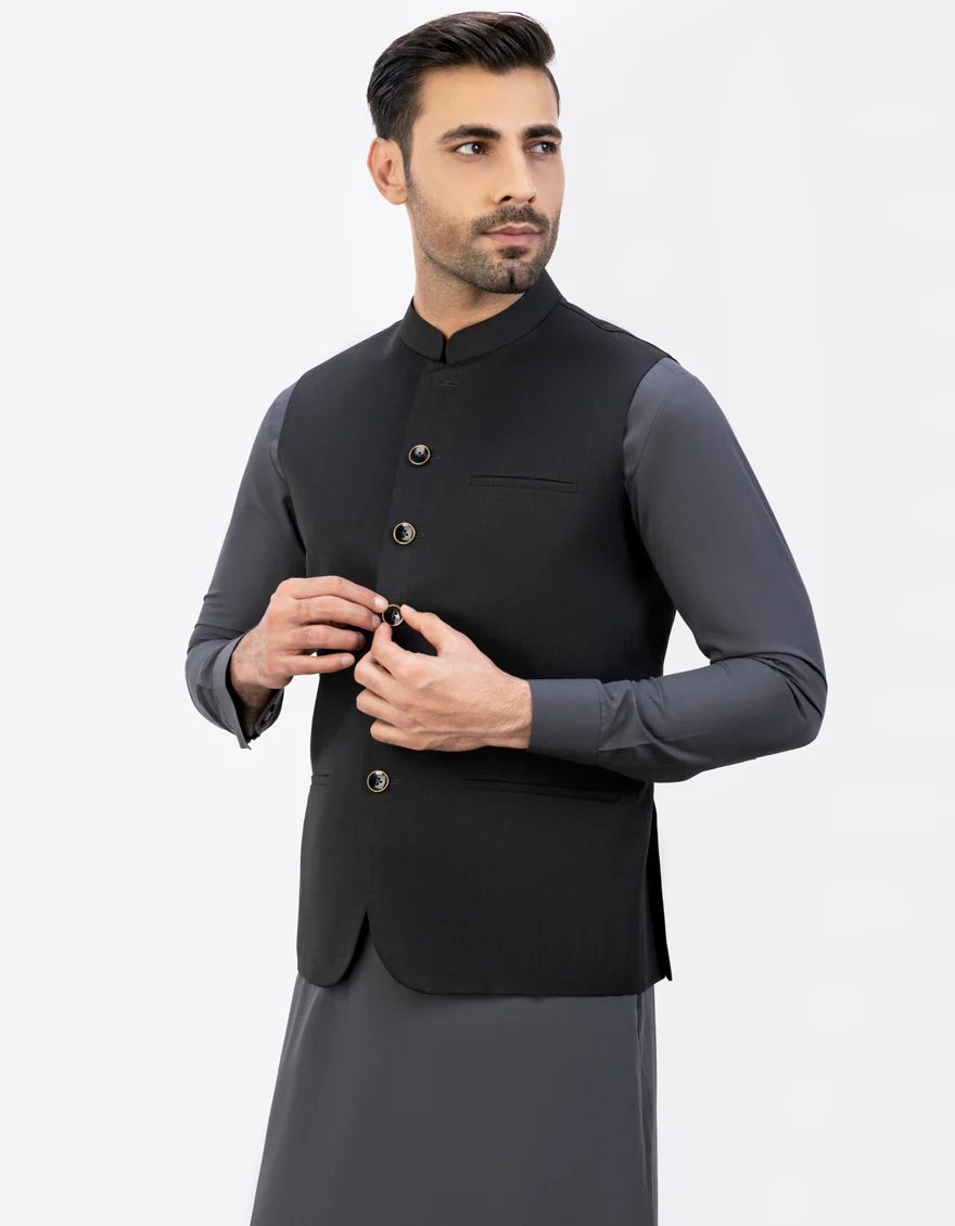 BLACK WAISTCOAT | JJVC-US-48014/S23/JJ8736-PN - Image 3