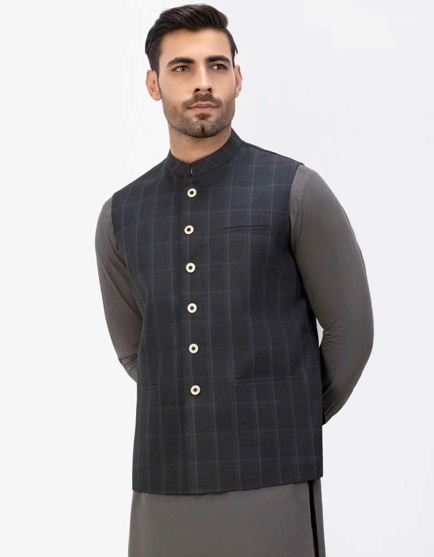 GREY BLENDED WAISTCOAT | JJVC-US-48019/S23/JJ7487-PN - Image 3