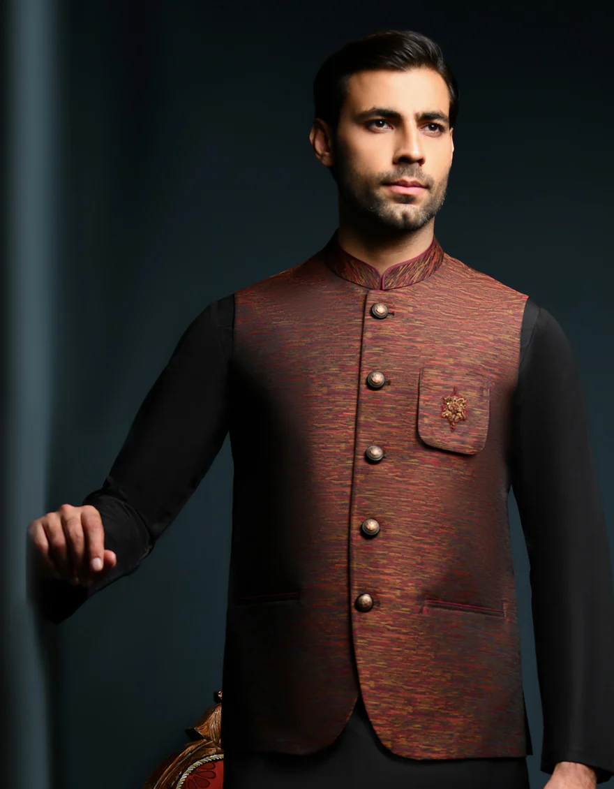 MAROON WAISTCOAT | JJVC-US-48021/S23/JJ9034-FL - Image 2