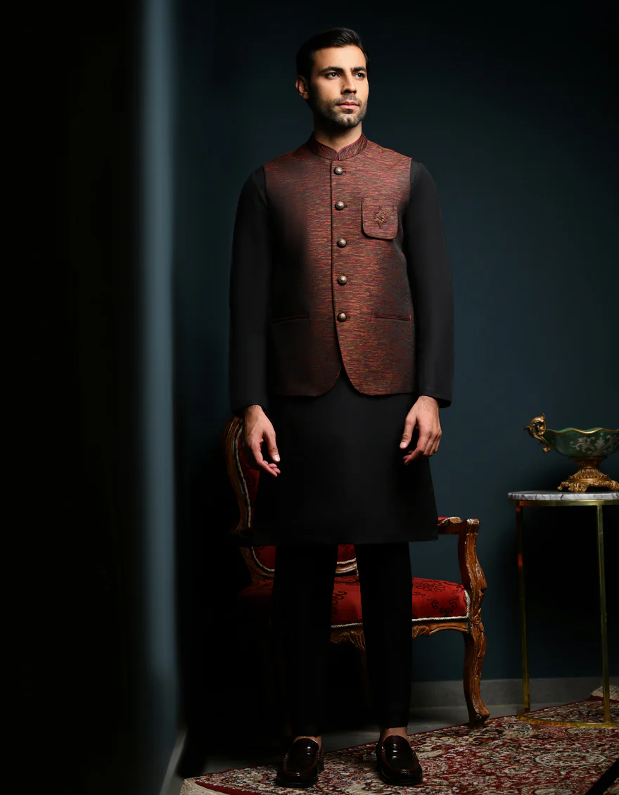 MAROON WAISTCOAT | JJVC-US-48021/S23/JJ9034-FL - Image 3