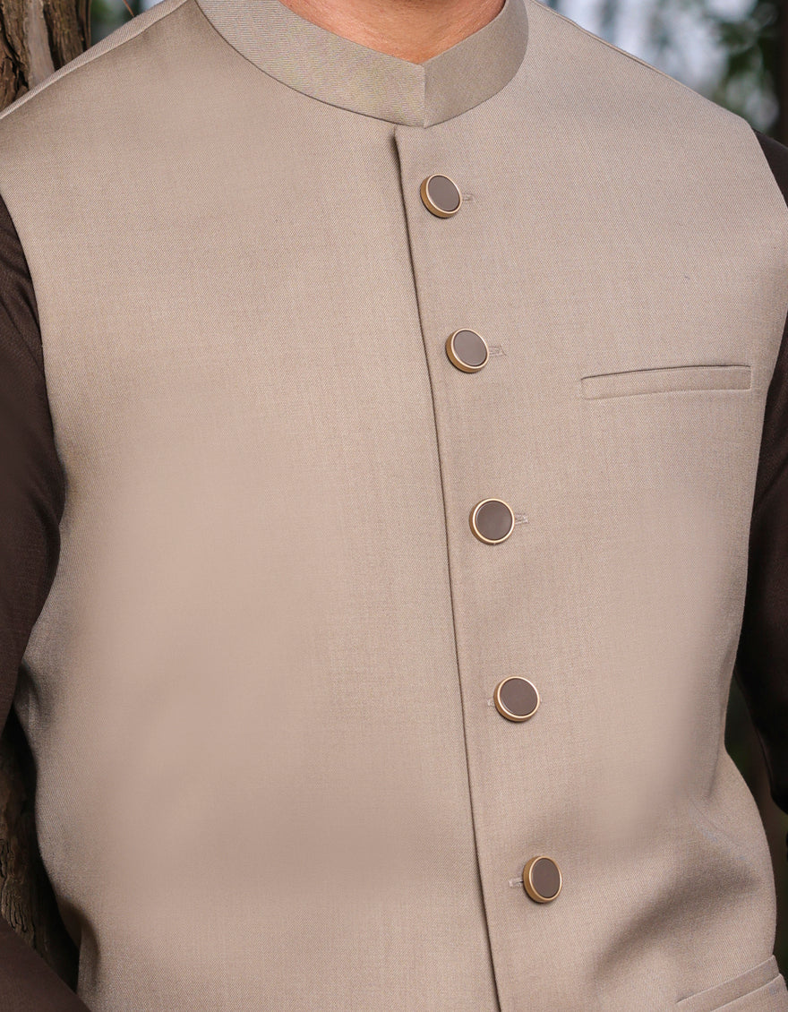 LIGHT GREY BLENDED WAISTCOAT | JJVC-US-48025/S23/JJ8990-PN - Image 2