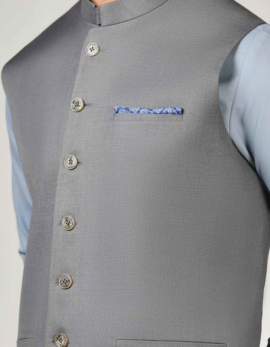 STONE GREY WAISTCOAT | JJVC-US-48040/S23/JJ8989-PN - Image 2