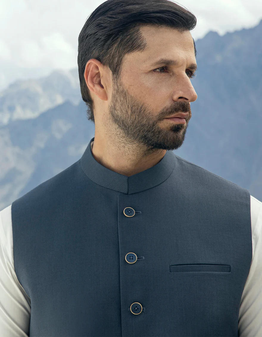 CHARCOAL GREY WAISTCOAT | JJVC-US-48045/S23/JJ8989-PN - Image 2