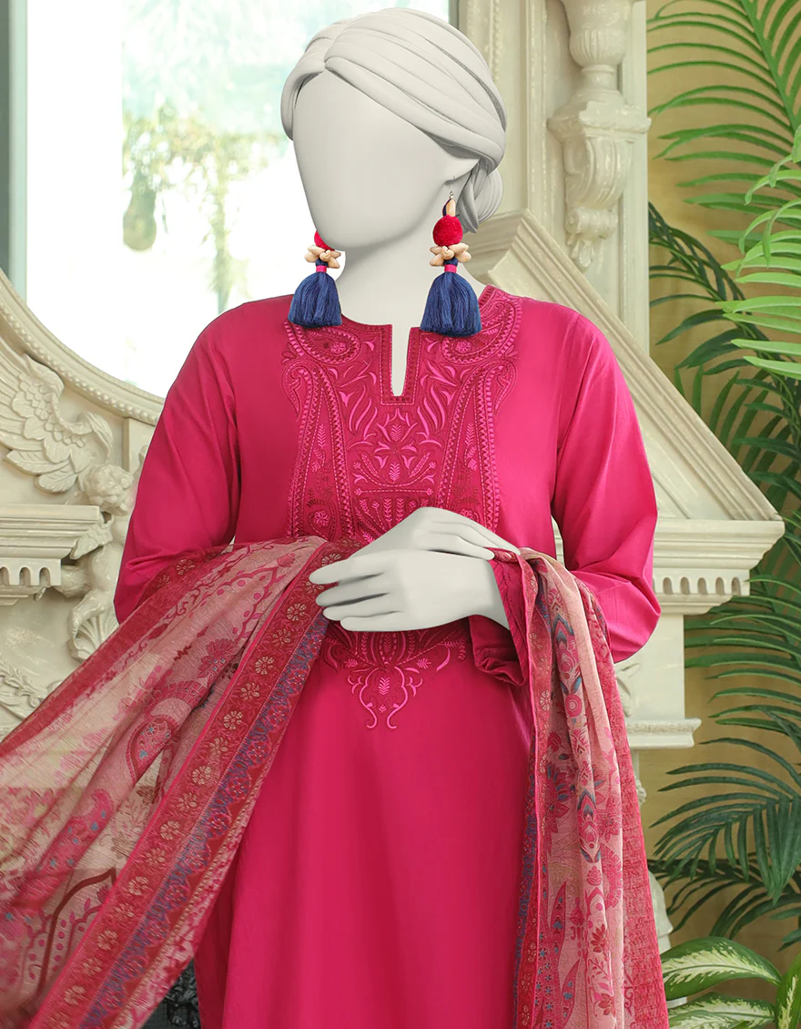 PINK DYED 3PC STITCHED | JLAWN-S-24-008/S KAS - Image 2