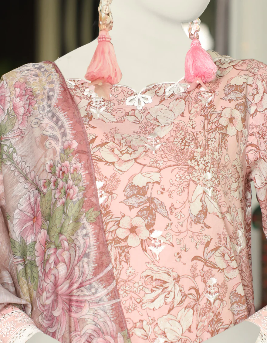 PINK LAWN 3PC STITCHED | JLAWN-S-24-031/S SCH - Image 3