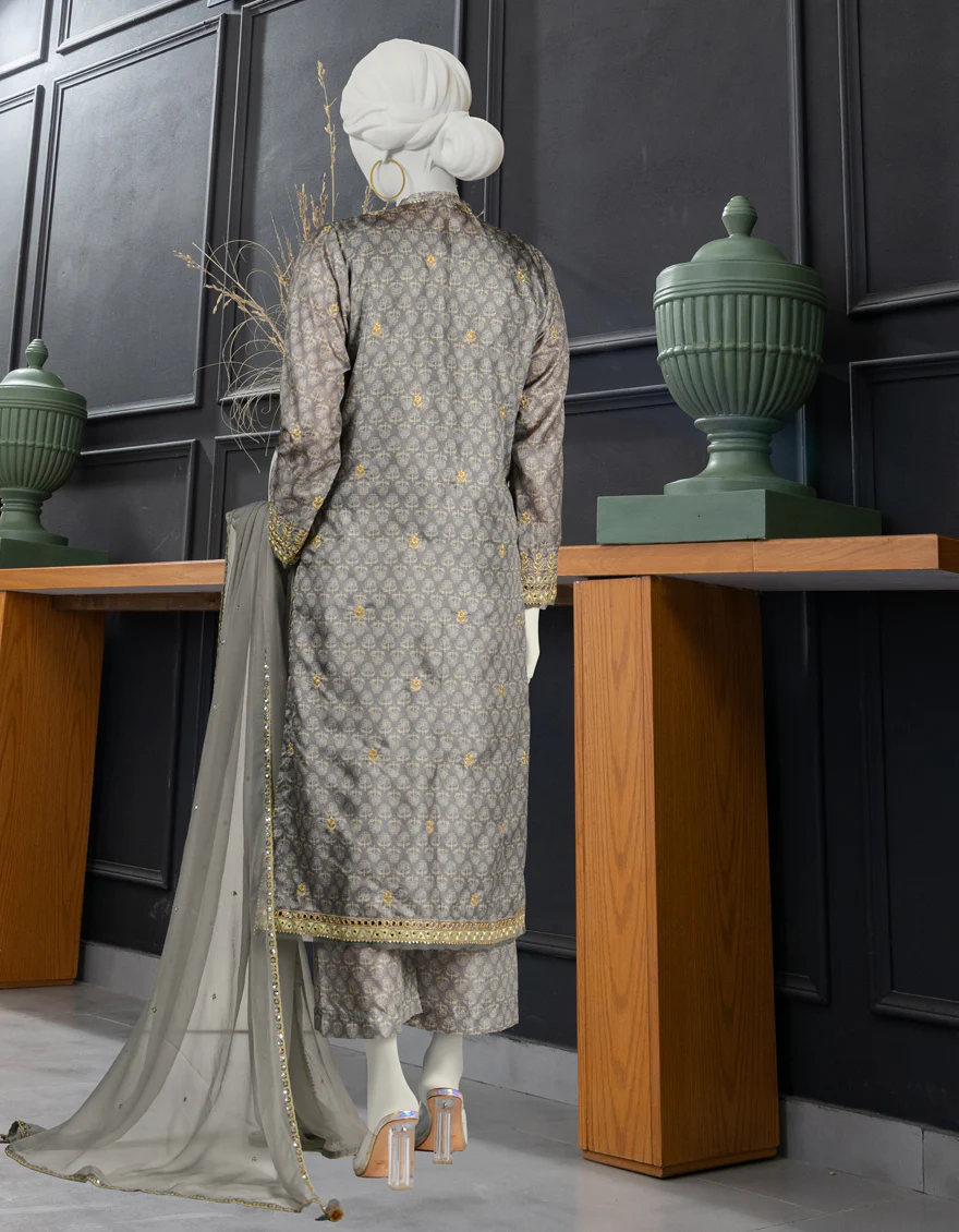 GREY SILK 3PC UNSTITCHED | JLAWN-S-24-083 DHANA - Image 2