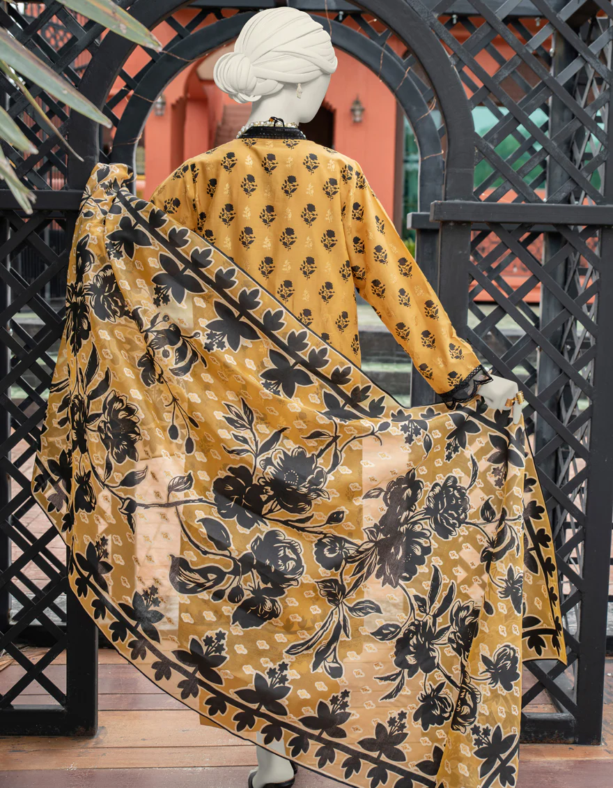 MUSTARD LAWN 3PC STITCHED | JLAWN-S-24-088/S MIRAGE-2 - Image 2