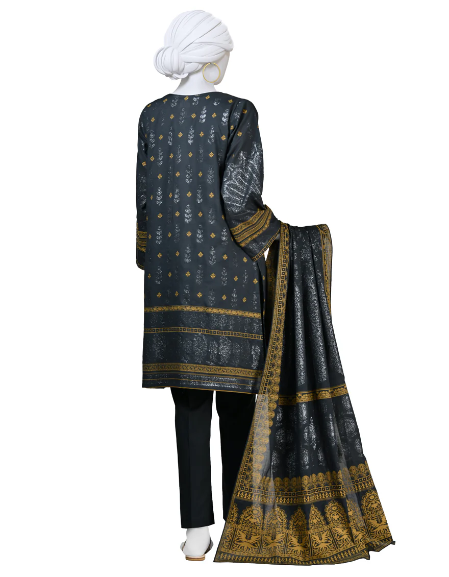BLACK LAWN 3PC STITCHED | JLAWN-S-24-108/S SUN - Image 2