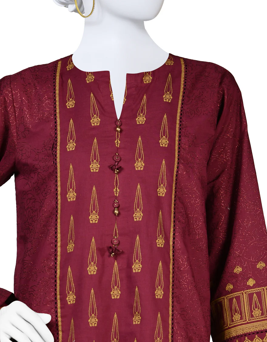 RED LAWN 3PC STITCHED | JLAWN-S-24-109/S SUNEHRA-3 - Image 3