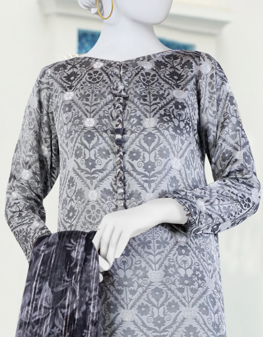 GREY VISCOSE 3PC UNSTITCHED | JLAWN-S-24-115 UJALA - Image 2