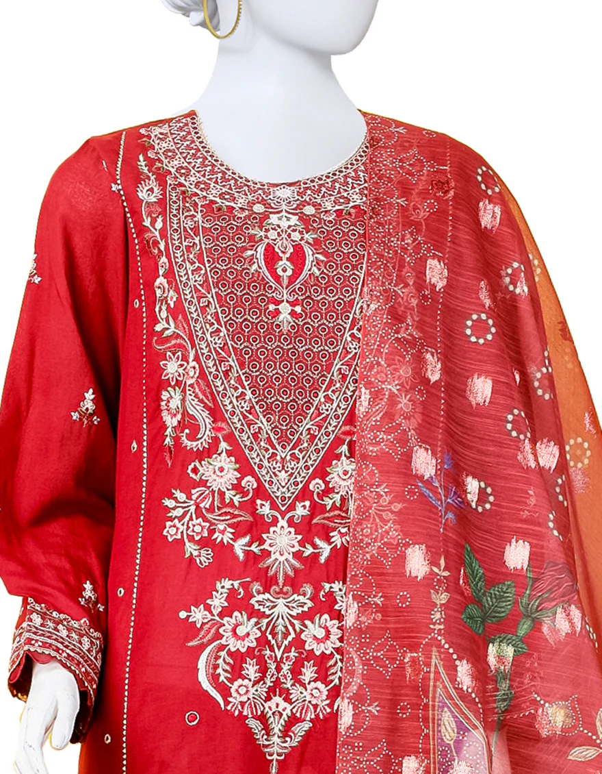 RED LAWN 3PC STITCHED | JLAWN-S-24-136/S LUX - Image 3